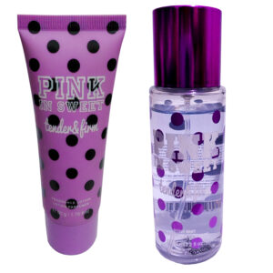 بادی اسپلش پینک این سوئیت مدل Tender and firm حجم 60 میلی لیتر به همراه لوسیون بدن پینک این سوئیت وزن 50 گرم